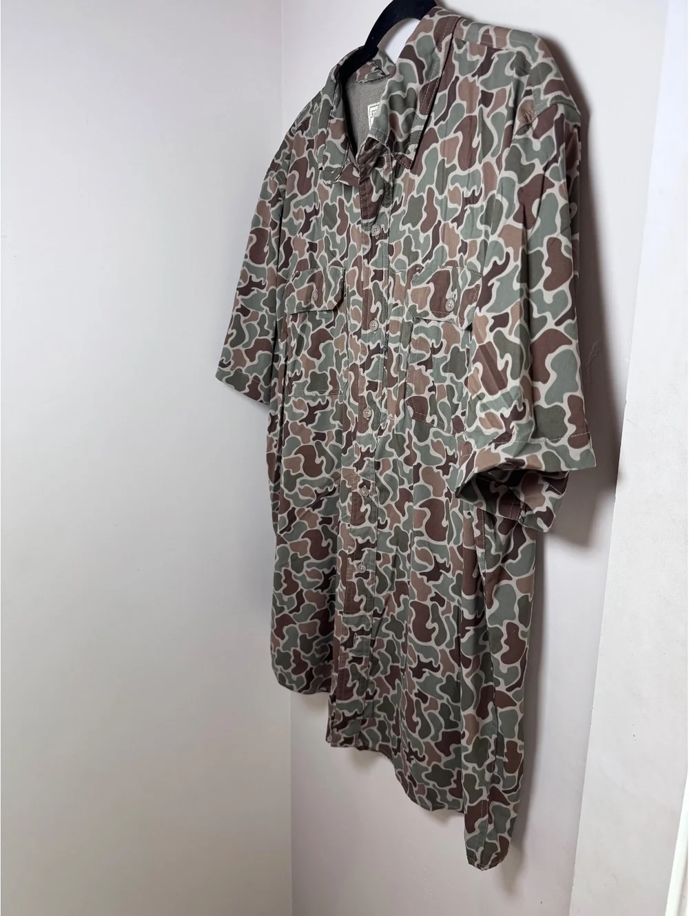 Field & Stream Men's Green Duck Camouflage Button-Up Shirt XL